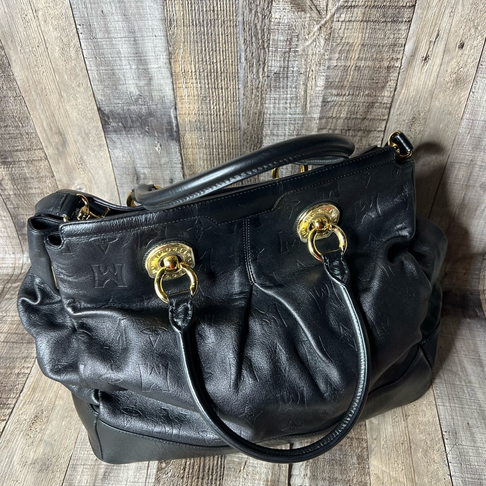 Metro City Black Leather Handbag Tote Bag Crossbody Shoulder Purse Womens Gifts